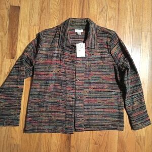 NWT Christopher & Banks suit jacket/ blazer, women's Large, green/orange/red